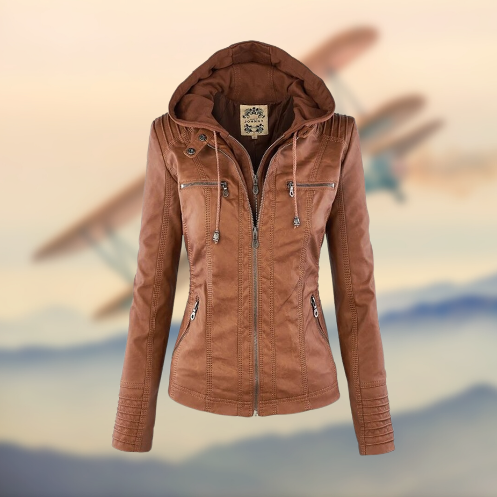 Sophie | Stylische Bikerjacke mit Kapuze - BXRLIN