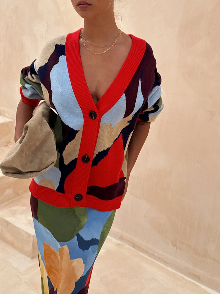 Marina | Gemusterter Cardigan