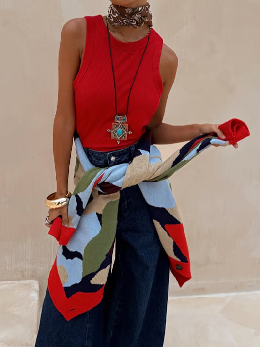 Marina | Gemusterter Cardigan