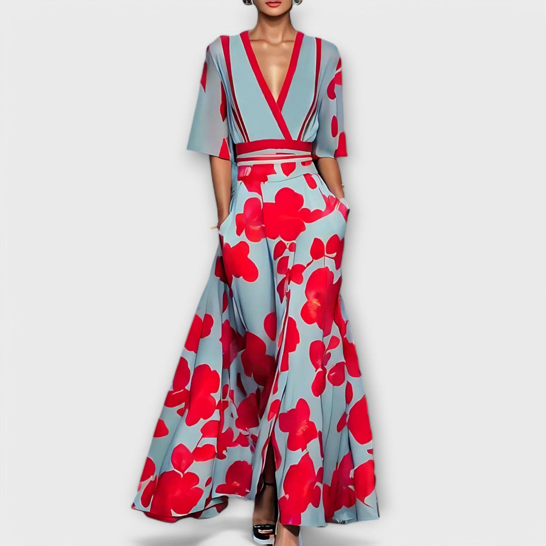 Camilla | Damen-Maxikleid mit Blumenprint