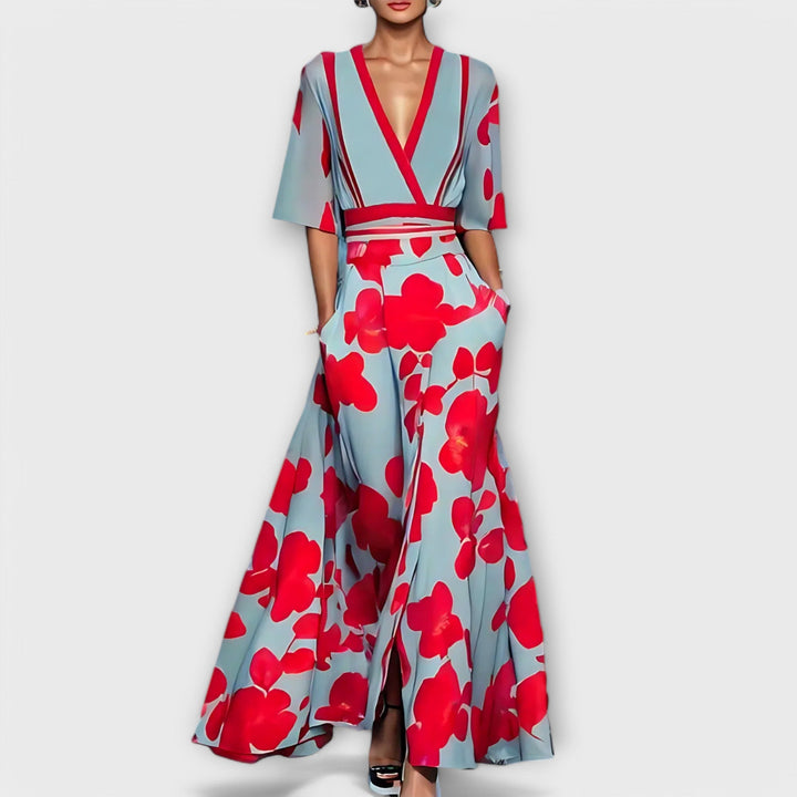 Camilla | Damen-Maxikleid mit Blumenprint