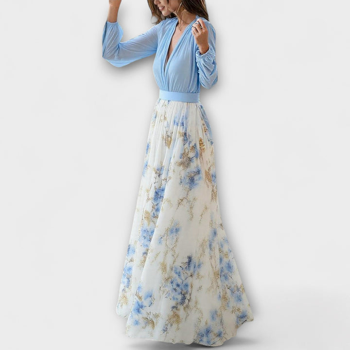 Celeste | Maxikleid mit Blumen-Print und fließendem Stoff
