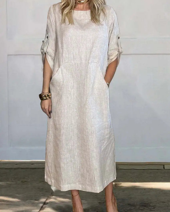Mara | Lockeres Midi-Kleid mit Taschen
