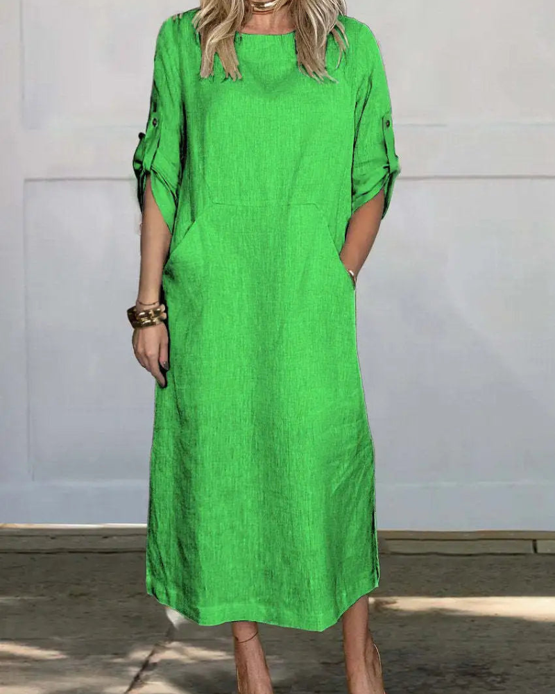 Mara | Lockeres Midi-Kleid mit Taschen