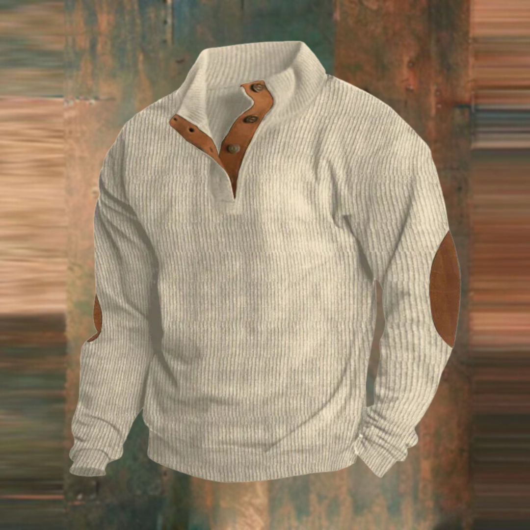 Konrad | Gerippter Henley-Pullover Herren - BXRLIN