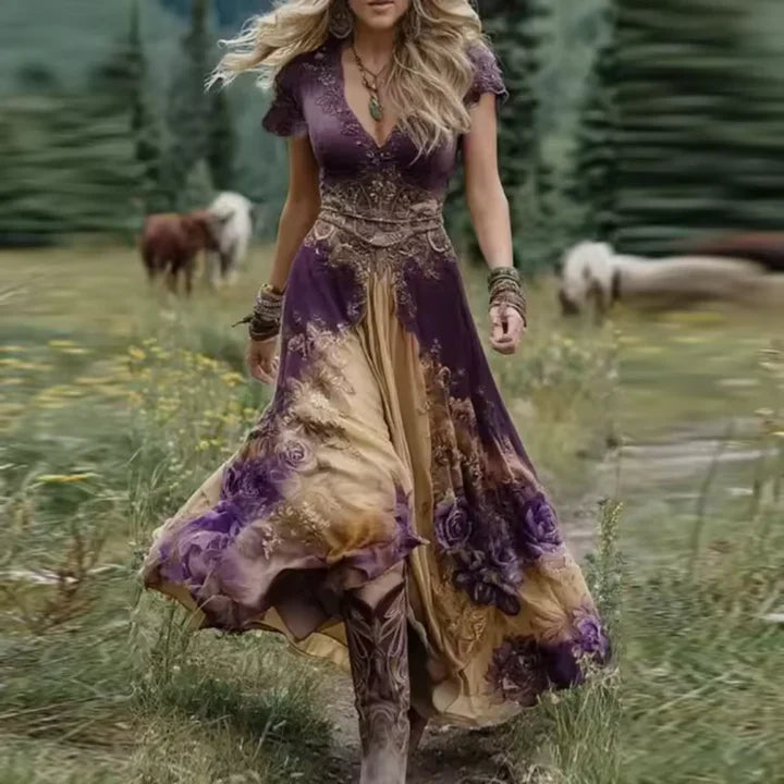 Evelyn | Boho-Kleid mit Blumenmuster