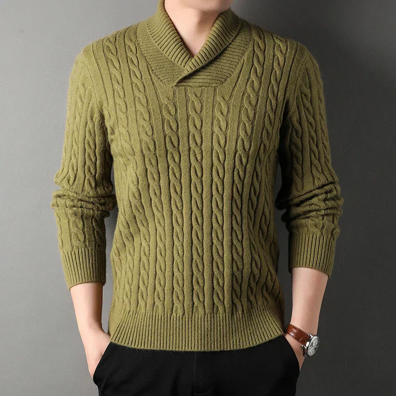 Matteo | Herren-Strickpullover mit modernem Schalkragen