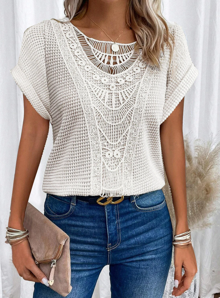 Noelia | Elegante Häkelspitzen Damenbluse