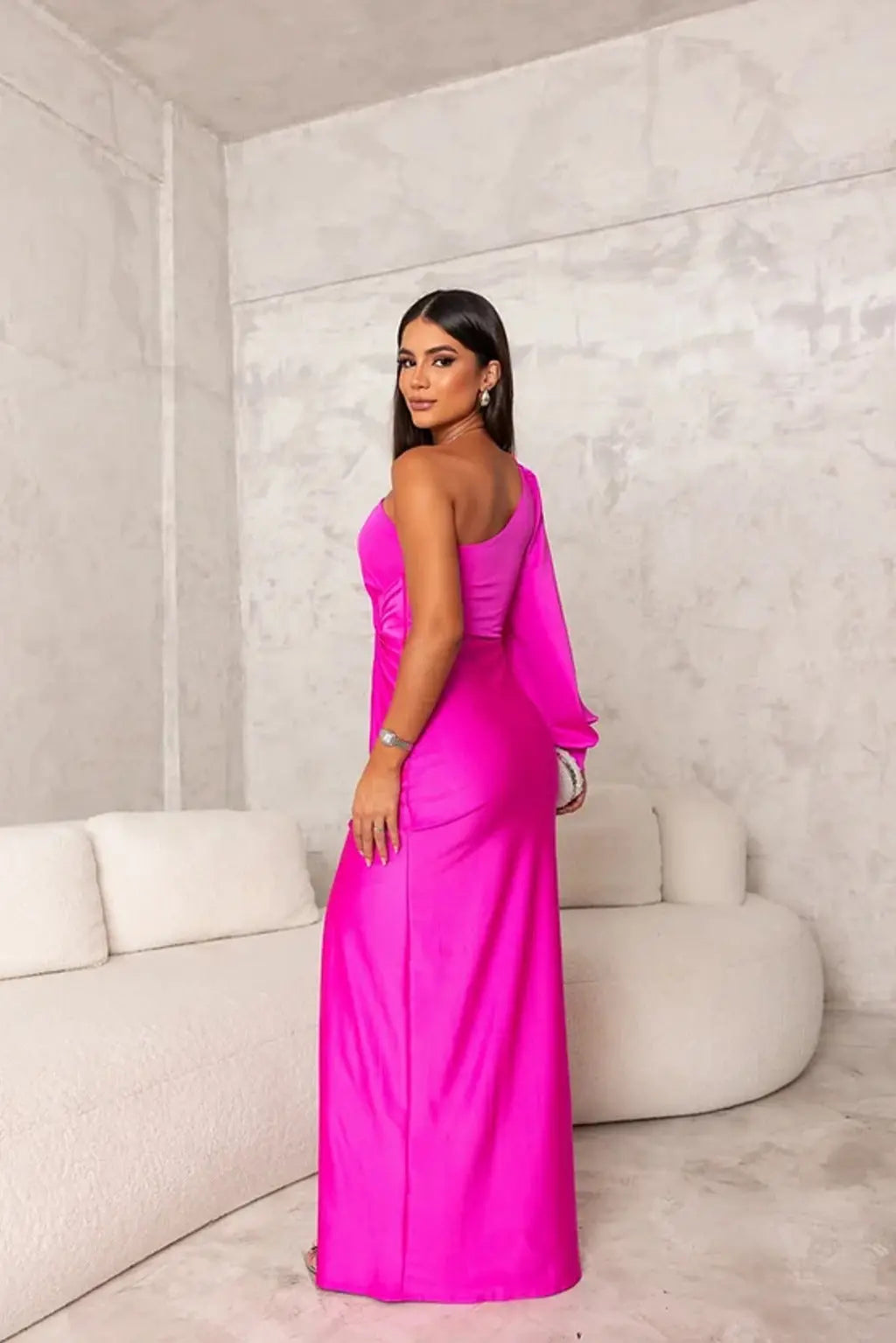 Solianne | One-Shoulder Satin Abendgown
