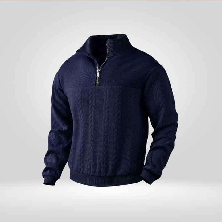 Farin | Herrenpullover im strukturierten Half-Zip-Design