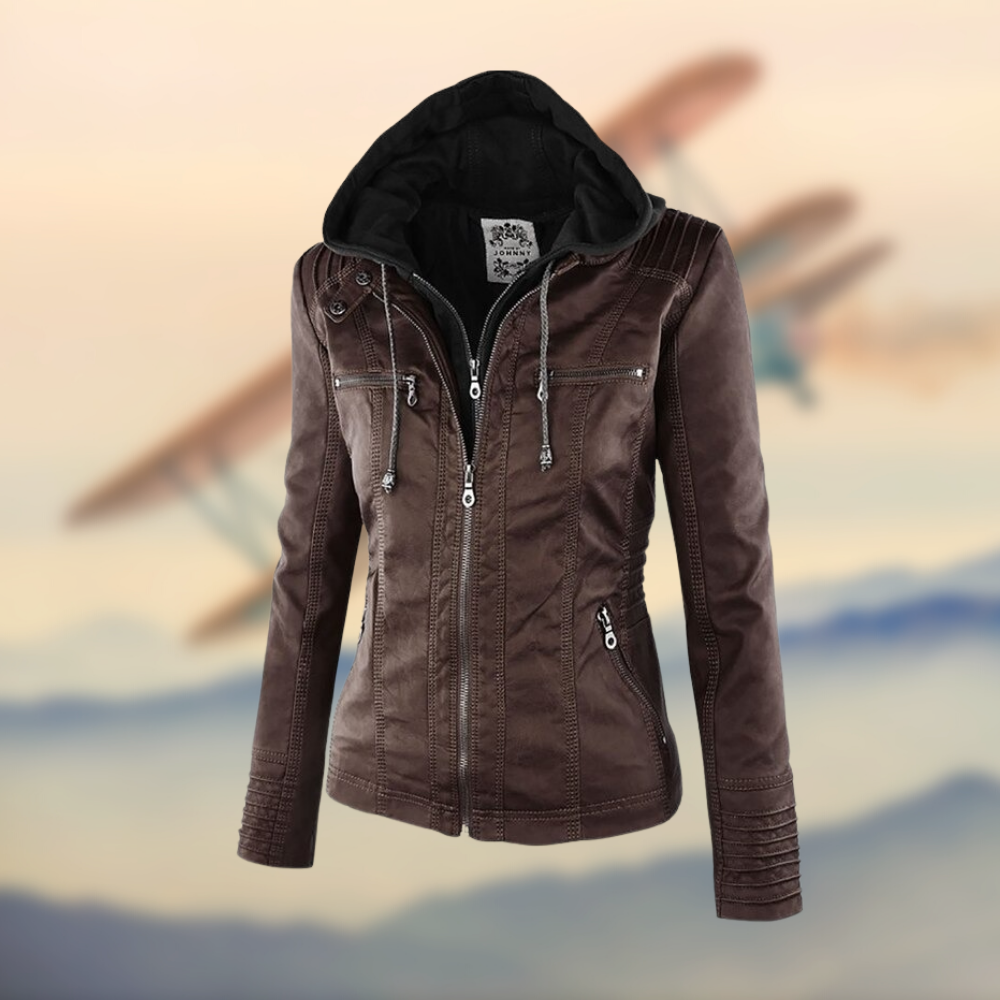 Sophie | Stylische Bikerjacke mit Kapuze - BXRLIN