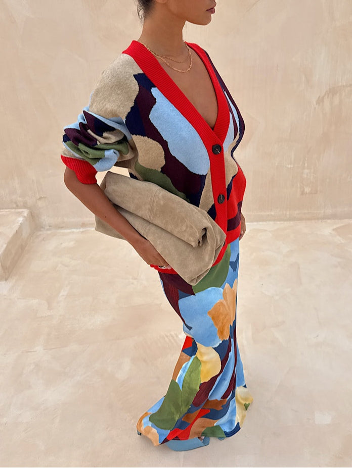 Marina | Gemusterter Cardigan