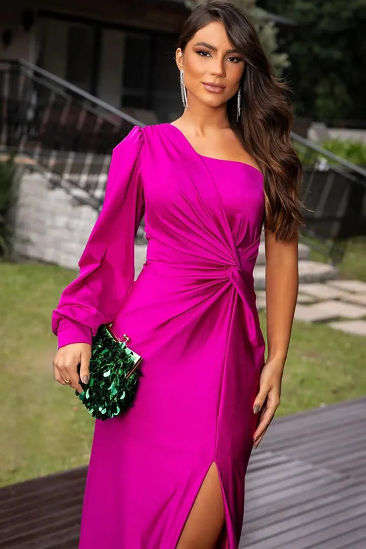 Solianne | One-Shoulder Satin Abendgown