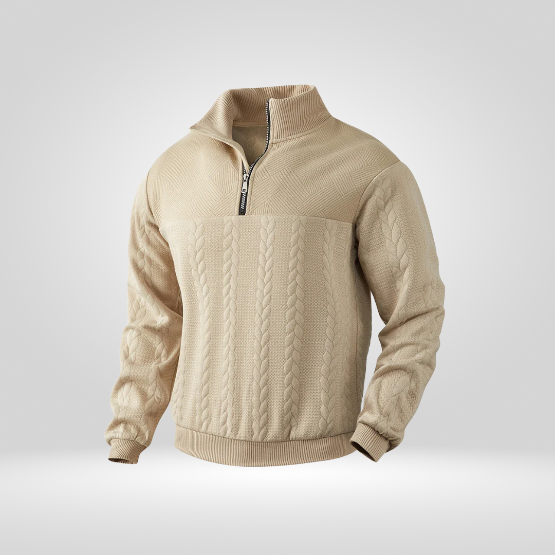 Farin | Herrenpullover im strukturierten Half-Zip-Design