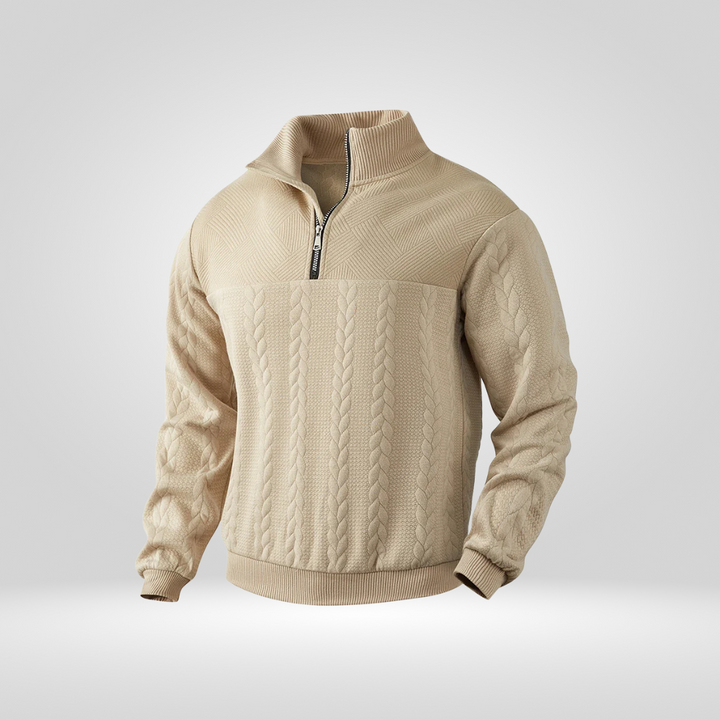 Farin | Herrenpullover im strukturierten Half-Zip-Design