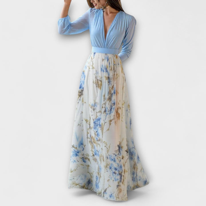 Celeste | Maxikleid mit Blumen-Print und fließendem Stoff