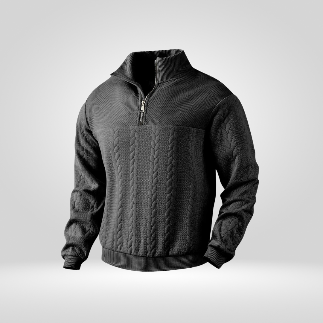 Farin | Herrenpullover im strukturierten Half-Zip-Design