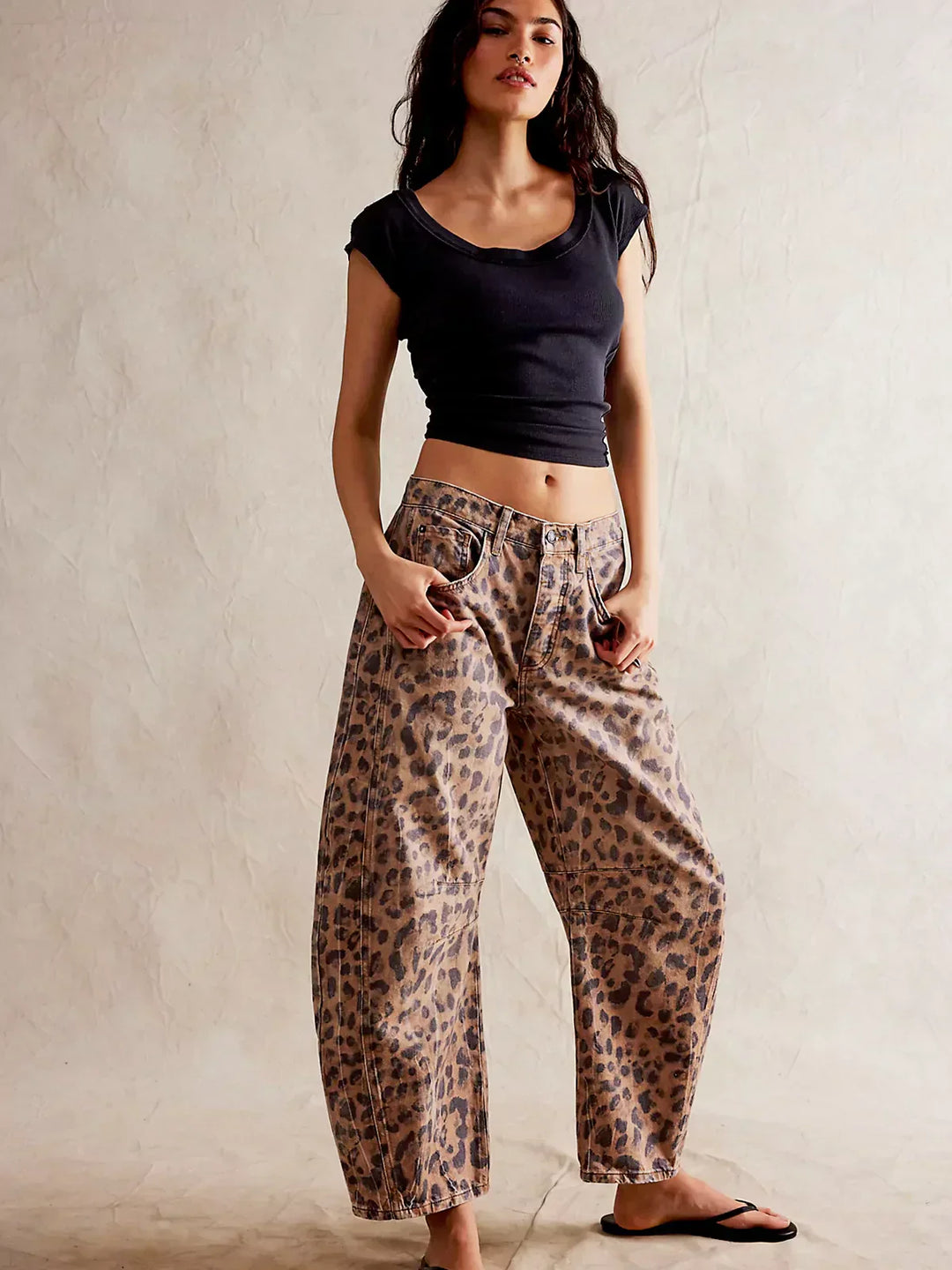 Selina | Weit geschnittene Hose mit Leopardenmuster