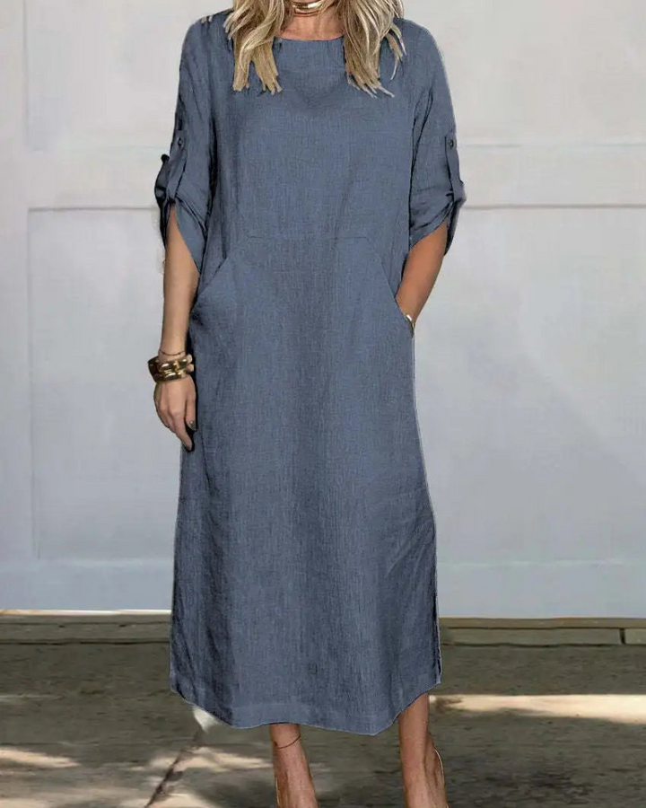 Mara | Lockeres Midi-Kleid mit Taschen