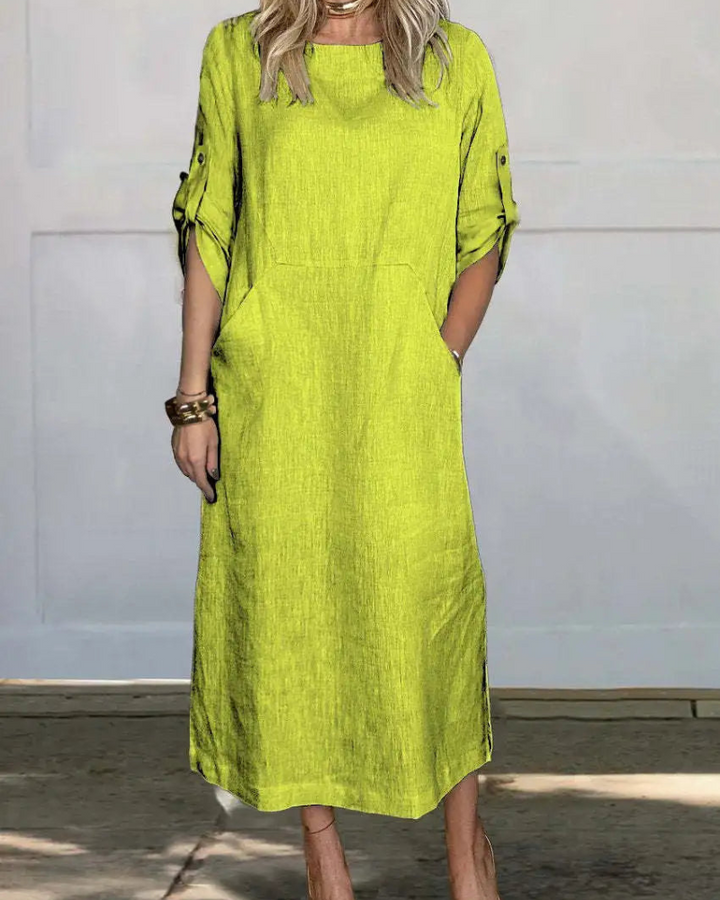 Mara | Lockeres Midi-Kleid mit Taschen