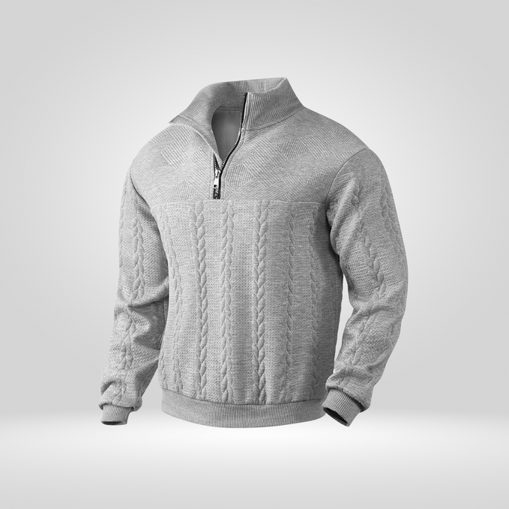 Farin | Herrenpullover im strukturierten Half-Zip-Design