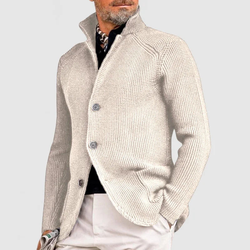 Sven | Strickjacke mit Stehkragen und Knopfleiste