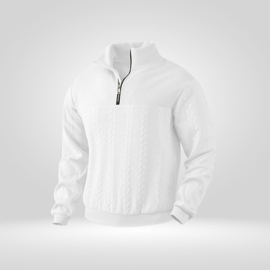 Farin | Herrenpullover im strukturierten Half-Zip-Design