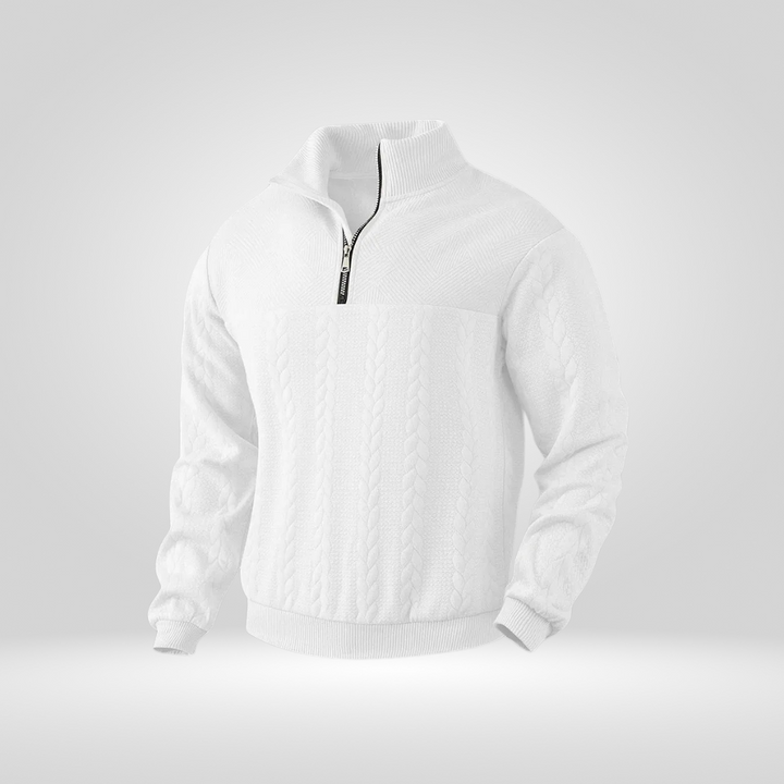 Farin | Herrenpullover im strukturierten Half-Zip-Design