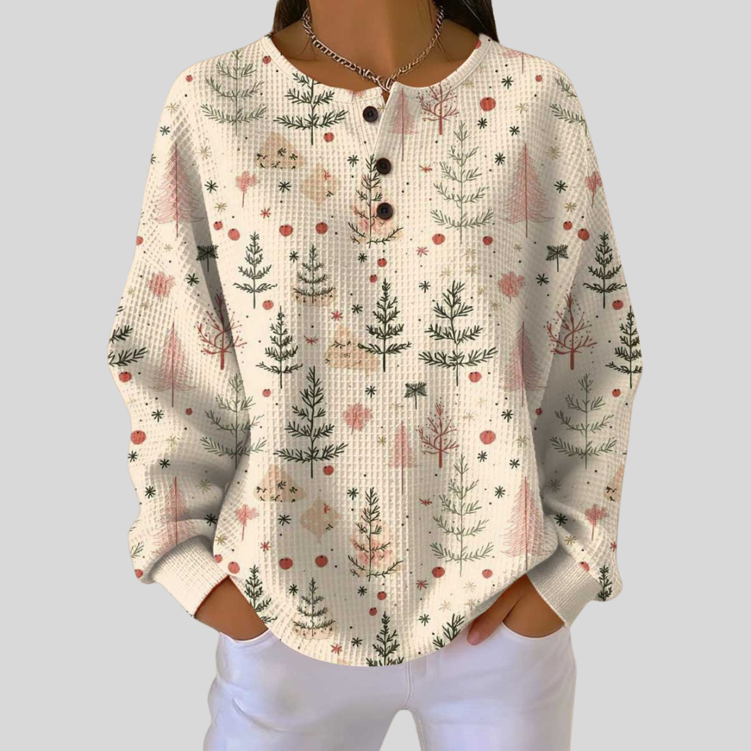 Melina | Damen-Langarmshirt im entspannten Printdesign