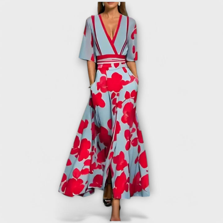 Camilla | Damen-Maxikleid mit Blumenprint