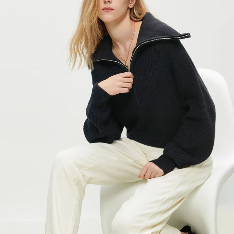 Meliora | Damen-Half-Zip-Strickpullover
