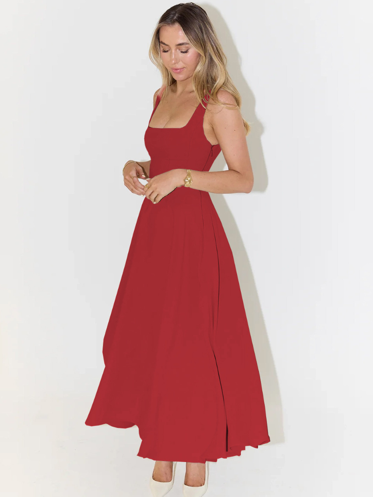 Amara | Elegantes Midi-Kleid mit Trägern
