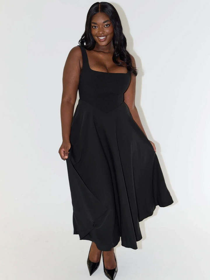 Amara | Elegantes Midi-Kleid mit Trägern