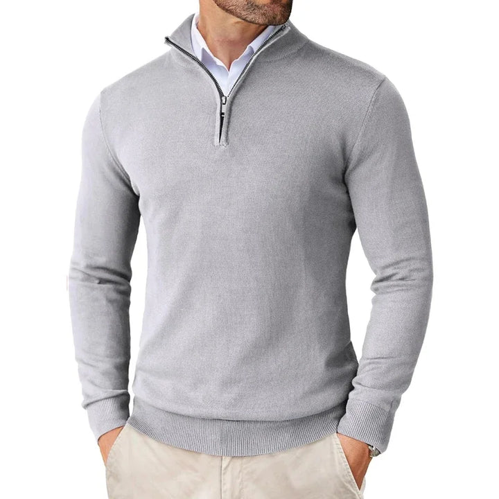 Darian | Moderner Herrenpullover mit Half-Zip-Akzent