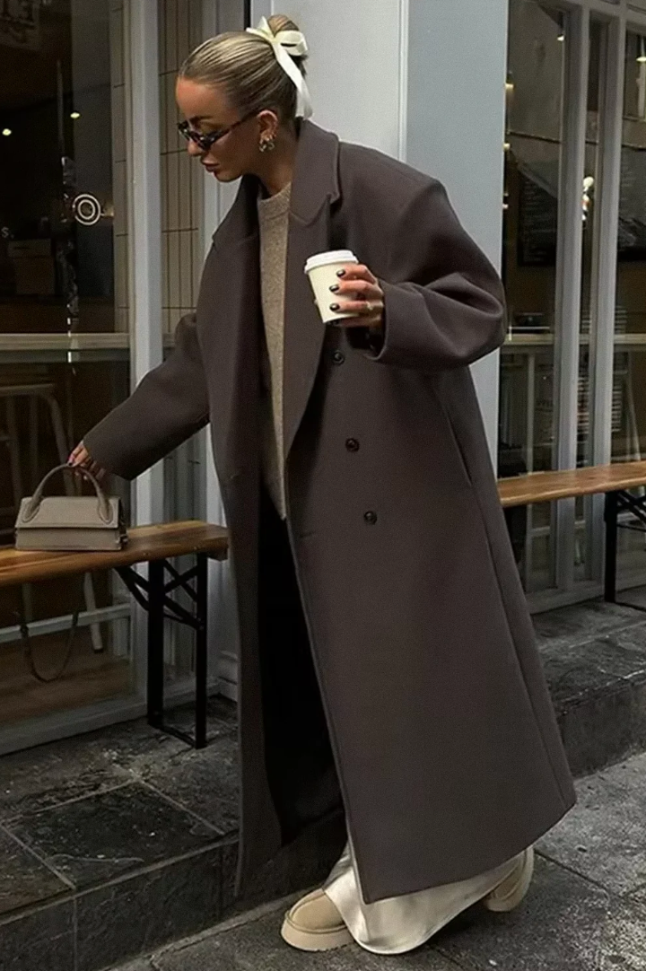 Marveille | Langer Trenchcoat im modernen Oversize-Look