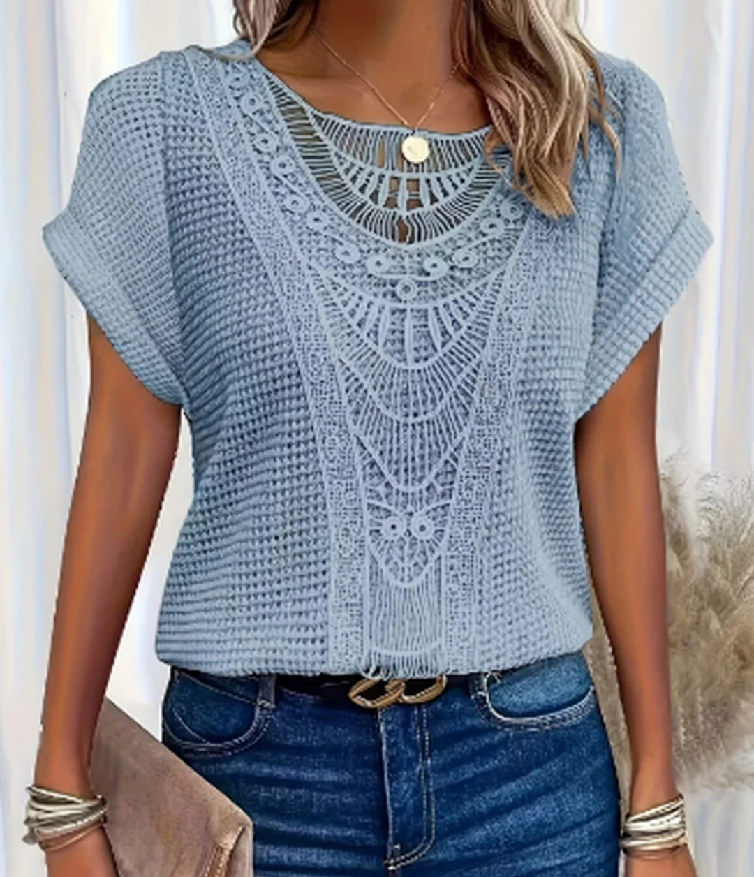 Noelia | Elegante Häkelspitzen Damenbluse