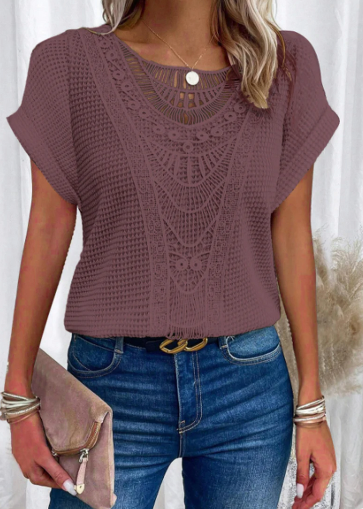 Noelia | Elegante Häkelspitzen Damenbluse