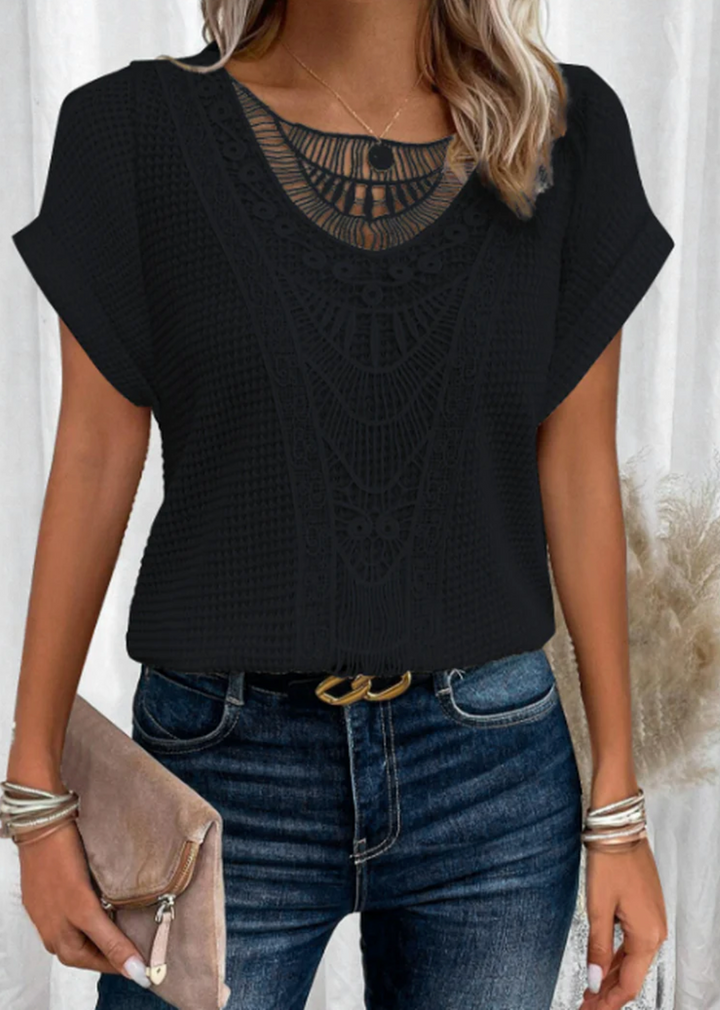 Noelia | Elegante Häkelspitzen Damenbluse