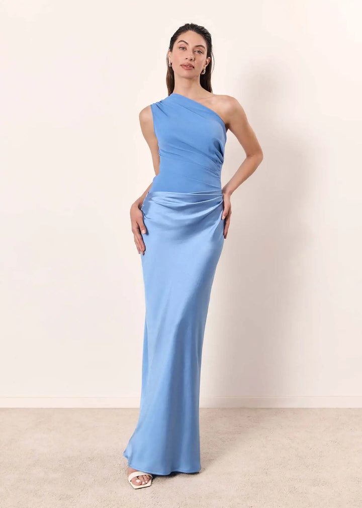 Adrielle | One-Shoulder Satin Abendkleid