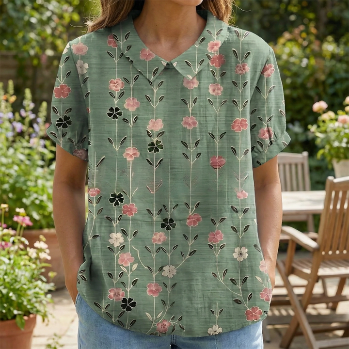 Livia | Lockere Freizeit Bluse mit V Ausschnitt