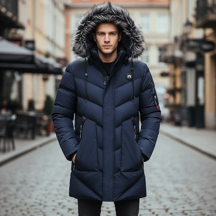 Victor | Eleganter Winterparka mit Kapuze für Herren