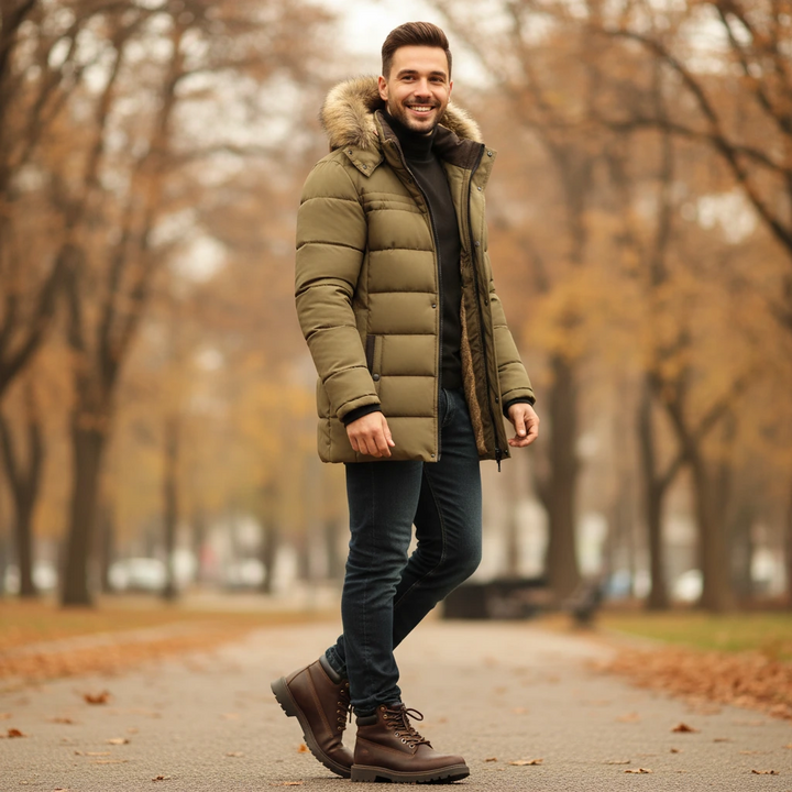 Mark | Herren Winterjacke mit Kapuze