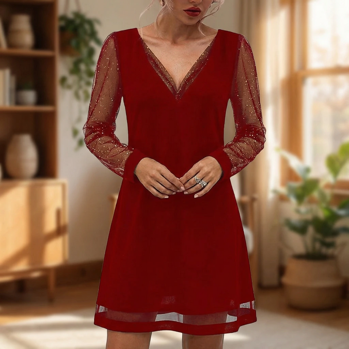 Elvina | Elegantes Abendkleid mit V Ausschnitt