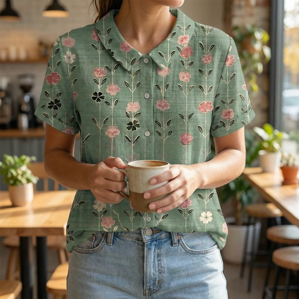 Livia | Lockere Freizeit Bluse mit V Ausschnitt