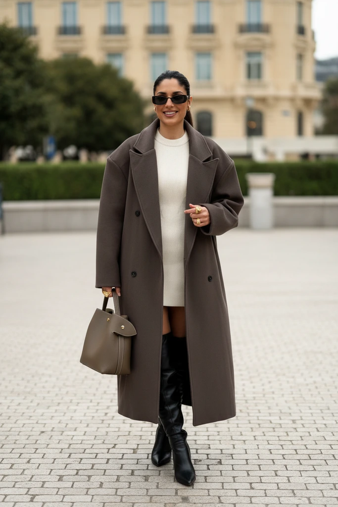 Marveille | Langer Trenchcoat im modernen Oversize-Look