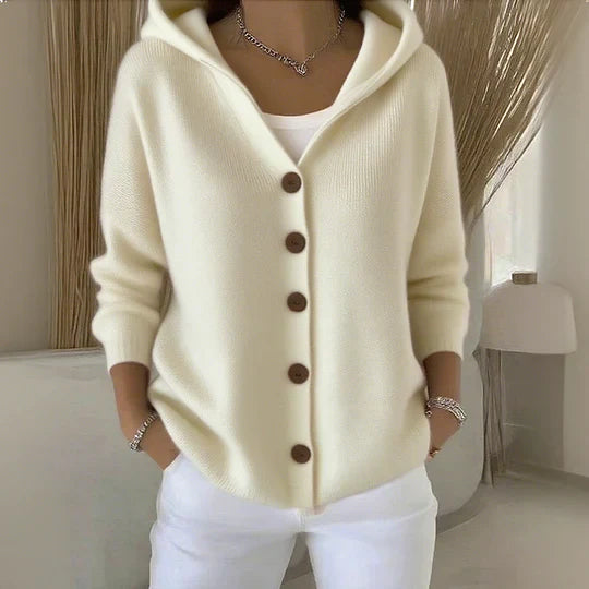 Feline | Trendige Strickjacke mit Kapuze - BXRLIN