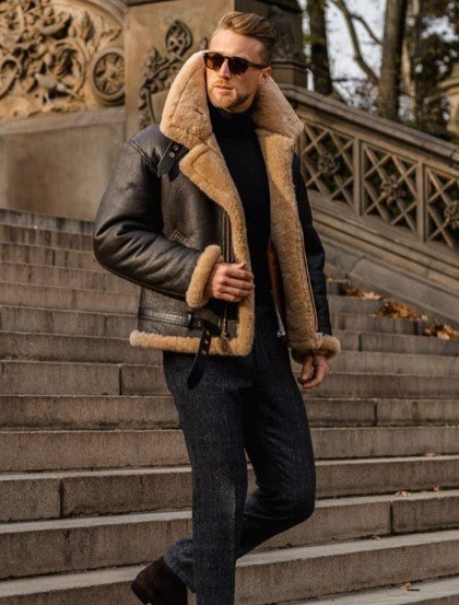 Finn | Premium Lammfell-Lederjacke - BXRLIN