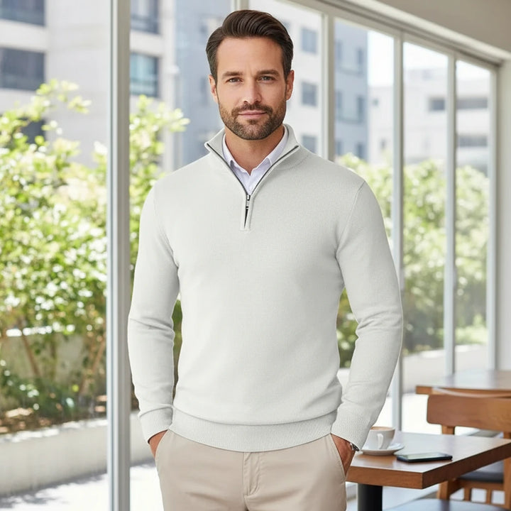 Darian | Moderner Herrenpullover mit Half-Zip-Akzent