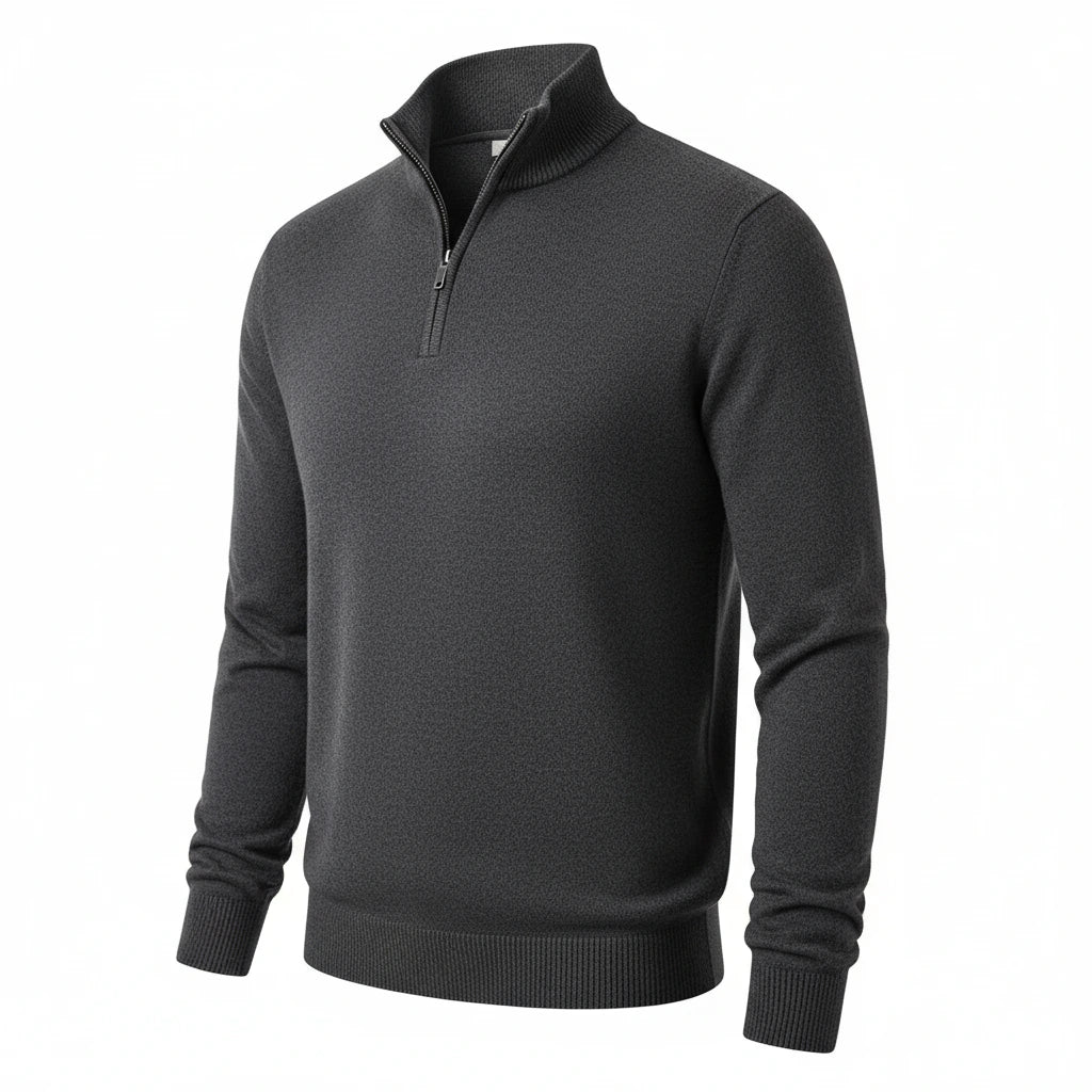 Lorenzo | Herrenpullover mit modernem Half-Zip-Look