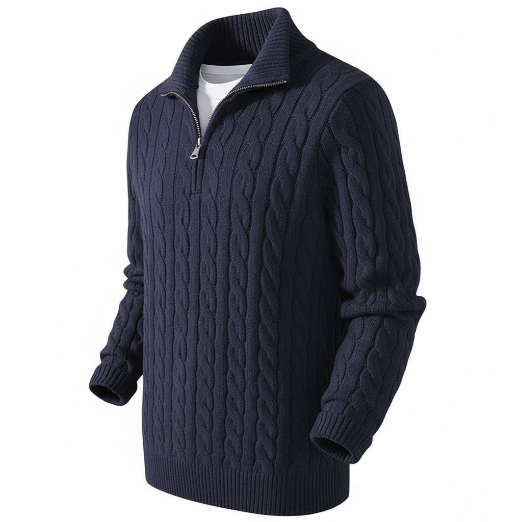 Darian | Herren-Strickpullover mit Halbreißverschluss